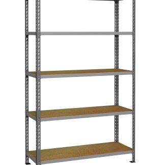 Sistema a scaffali Grigio chiaro RS PRO 5 ripiani, 1980mm x 900mm, 600mm, capacità di carico 360kg