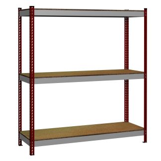 Sistema a scaffali Colore rosso RS PRO 3 ripiani, 1980mm x 2100mm, 900mm, capacità di carico 650kg