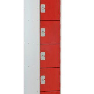 Armadietto Colore rosso RS PRO 6 porta Vented, 1800 mm x 300 mm x 450mm