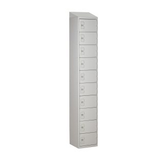 Armadietto Acciaio Grigio chiaro RS PRO 10 porta No, 1800 mm x 300 mm x 380mm