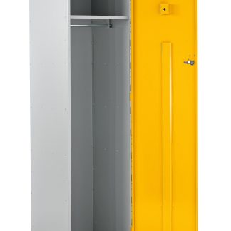 Armadietto di stoccaggio Acciaio Grigio chiaro, Giallo RS PRO 1 porta Vented, 1800 mm x 600 mm x 600mm