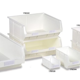 Contenitore semi aperto con frontale RS PRO in PP, 28.3L, col. Bianco, 182mm x 375mm x 420mm