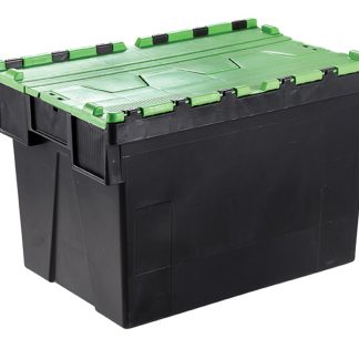 Contenitore con coperchio fissato RS PRO in PP, 56L, col. Colore verde, 600mm x 400mm x 310mm