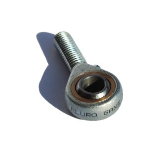 Terminale aste Fluro, lunghezza 124mm, foro da 25mm, filettatura Maschio M24 x 2, carico dinamico 47kN, statico 135kN,