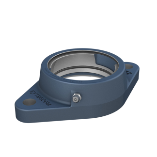 Cuscinetto flangiato SKF, 2 fori di montaggio, Ø int 52mm, dimensioni 124mm x 30mm, in Ghisa