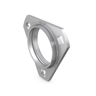 Cuscinetto flangiato SKF, 3 fori di montaggio, Ø int 62mm, dimensioni 112mm x 9.5mm x 19mm, in Acciaio pressato