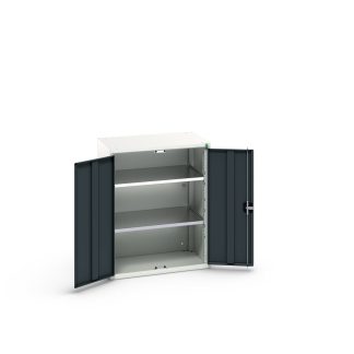 Armadietto da pavimento a 2 ante Bott in Acciaio, 1000 x 800 x 550mm, 2 ripiani, Bloccabile