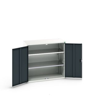 Armadietto da pavimento a 2 ante Bott in Acciaio, 1050 x 550 x 1000mm, 2 ripiani, Bloccabile