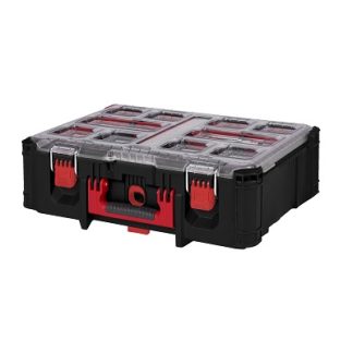 Contenitore modulare Milwaukee, 6 scomparti, 507mm x 386mm x 170mm, Coperchio trasparente