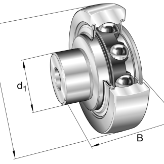 Cuscinetto a rullo INA, Ø 72mm, lungh. rullo 38.7mm, foro int. 30mm