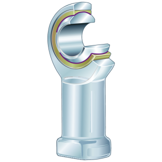 Terminale aste INA, lunghezza 57mm, foro da 10mm, filettatura M10, carico dinamico 18100N, statico 18500N, in Acciaio