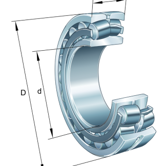 Cuscinetto a rullo FAG, 2 file , Ø int. 75mm, Ø est. 130mm, guida larga 31mm