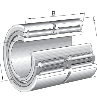 Cuscinetto a rullo INA, 2 file , Ø int. 55mm, Ø est. 80mm, guida larga 45mm