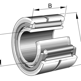 Cuscinetto a rullo INA, Ø int. 12mm, Ø est. 24mm, guida larga 16mm