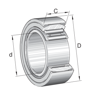 Cuscinetto a rullo INA, Ø int. 30mm, Ø est. 52mm, guida larga 20mm