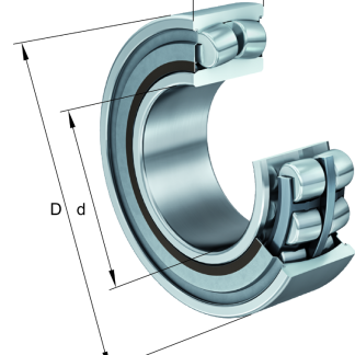 Cuscinetto a rullo FAG, Ø int. 60mm, Ø est. 110mm, guida larga 34mm