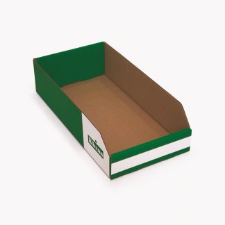 Cestino Kbins Verde, Bianco Cartone No, 100mm x 200mm x 400mm