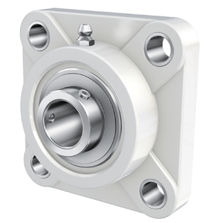 Cuscinetto flangiato INA, 4 fori di montaggio da 11mm, Ø int 30mm x 107mm x 46.9mm, in Plastica