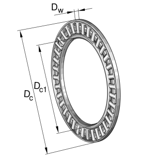 Cuscinetto a rullini INA, Ø int. 12mm, Ø est. 26mm, guida larga 2mm