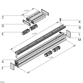 Cuscinetto a guide lineari Bosch Rexroth, serie LF6, carrello da 75mm x 23.5mm