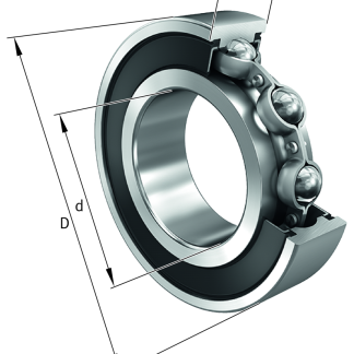 Cuscinetto a sfere a scanalatura profonda Cuscinetti radiali a una corona di sfere FAG, Ø int. 40mm, Ø est. 68mm,