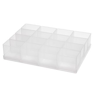 Inserto Raaco in Polipropilene, 16 scomparti regolabili, 47mm x 220mm x 160mm