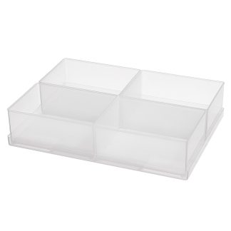 Inserto Raaco in Polipropilene, 4 scomparti regolabili, 47mm x 220mm x 160mm