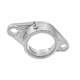 Cuscinetto flangiato Beco, 2 fori di montaggio, Ø int 52mm, in Acciaio inossidabile
