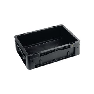 Contenitori Euro 8888 in Polipropilene, 10L, col. Nero, 120mm x 300mm x 400mm
