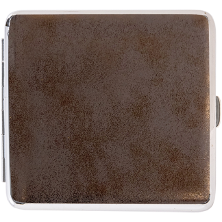 Metall Etui mit lederimitat und antiker Optik Braun