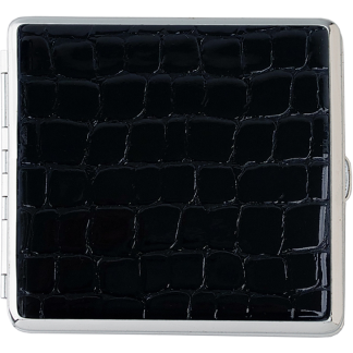 Metall Etui mit lederimitat Krokodilleder Optik
