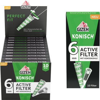 Gizeh Active Filter Konisch 6 mm 20 x 10 Stück