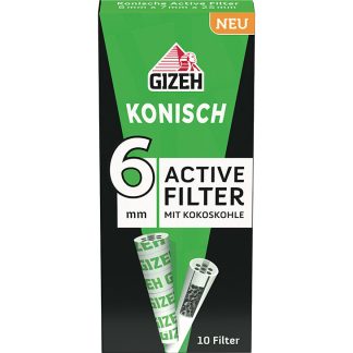 Gizeh Active Filter Konisch 6 mm 10 Stück