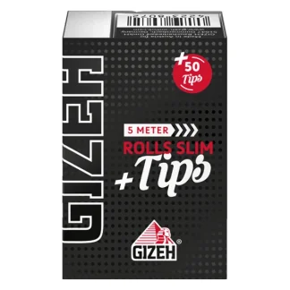 Gizeh Blättchen Black Rolls Slim 5 m Tips
