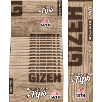Gizeh Brown King Size Slim 26 x 34 Blatt + Tips