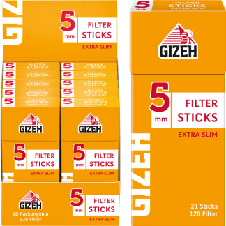 Gizeh Filter Sticks Extra Slim 5 mm 10 x 126 Stück