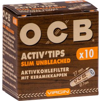 OCB Activ'Tips Slim Unbleached 7 mm 10 Stück