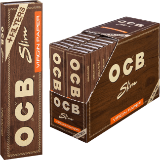 OCB Unbleached Slim Virgin 32 x 32 Blatt mit Tips