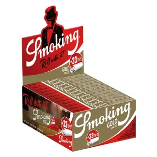 Smoking Blättchen Gold King Size 24 x 33 Blatt Tips Box