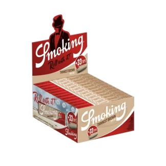 Smoking Blättchen Thinnest Brown King Size 24 x 33 Blatt Tips Box