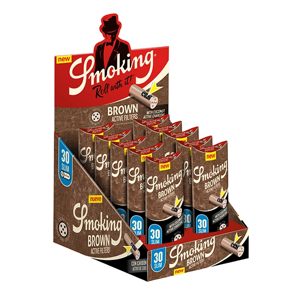 Smoking Brown Active Filter Aktivkohlefilter mit Kokosnuss 27 x 6 mm 10er Box