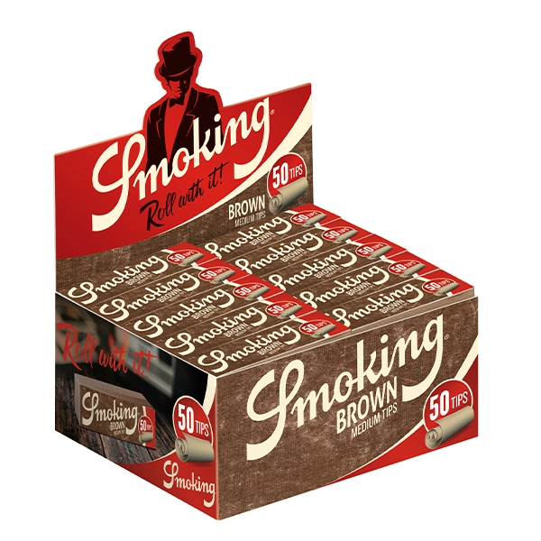 Smoking Brown Medium Tips Ungebleicht 60 x 20 mm 50er Box