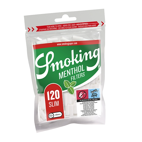 Smoking Menthol Slim Filter 15 x 6 mm Beutel