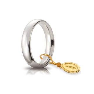 Fede Nuziale Comoda da 4 mm Unoaerre Oro Bianco