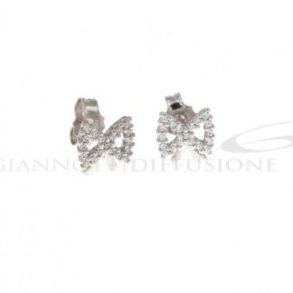 White Gold Bow Earrings