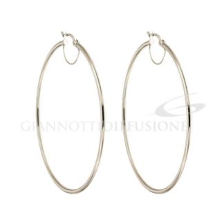 White Gold Circle Earrings