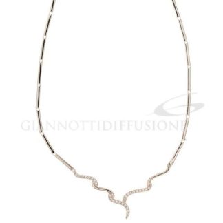 Semi-rigid White Gold Choker