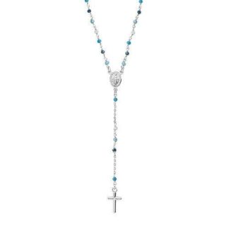White Amen Rosary Necklace