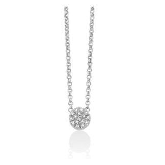 Round shape necklace with natural diamonds.