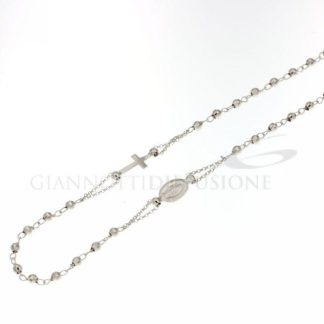 White Gold Rosary Choker